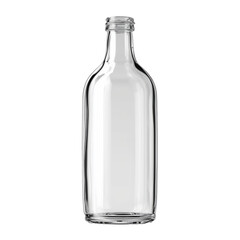 Empty Glass Bottle - Modern Beverage Packaging , PNG isolated cut out image