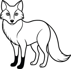 Obraz premium Fox black silhouette on white background 