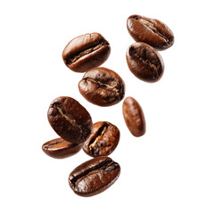 Fototapeta premium Roasted Coffee Beans Falling , PNG isolated cut out image