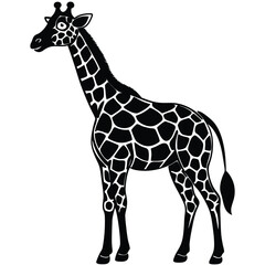 Obraz premium Giraffe Silhouette Isolated Vector Clipart