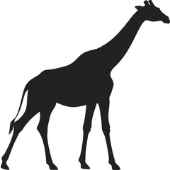 Fototapeta premium Giraffe Silhouette Isolated Vector Clipart for Creative Design