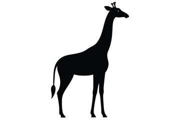 Naklejka premium Giraffe Silhouette Vector Clipart for Wildlife Graphic Designs