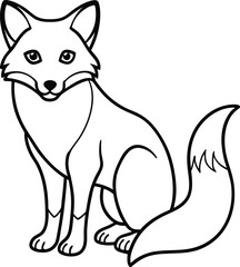 Obraz premium Fox black silhouette on white background 