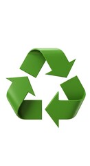 Vibrant Green Recycling Symbol: 3D Render