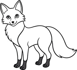 Obraz premium Fox black silhouette on white background 