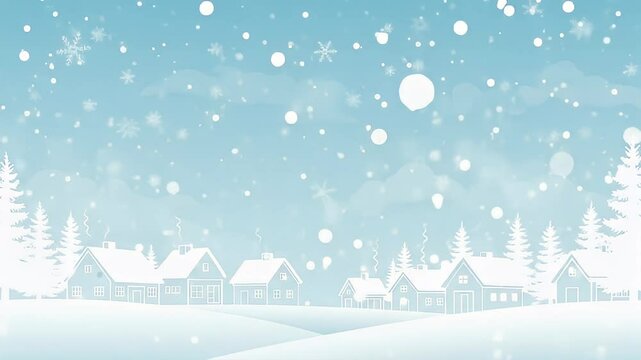 Winter Wonderland Snowy Village Christmas Background Video