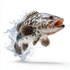 Fototapeta premium Majestic Fish Leaping Through Water , PNG isolated cut out image
