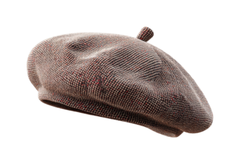 Textured wool beret with subtle patterns