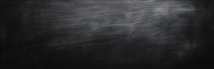 Fototapeta premium Black background, dark chalkboard texture banner for school or office design. Chalkboard texture background with copy space. High resolution. Realistic.