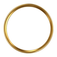 Golden Circular Picture Frame Design , PNG isolated cut out image
