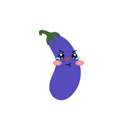 Happy eggplant emoticon cartoon design illustration. eggplant purple cartoon. expression face, emoticon