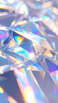 「ホログラフィック 光彩アート &ndash; 虹色に煌めく抽象背景素材」