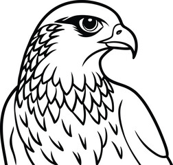 Obraz premium Hawk black silhouette on white background 