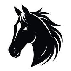 Fototapeta premium Horse Head Silhouette Vector Clipart for Design