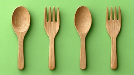 Handmade wooden spoon fork and knife crafting in the kitchen recycling for a sustainable world