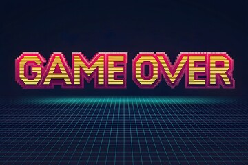 Game Over Pixelated Text Effect – Retro 8-Bit Style Pixel Art Typography
