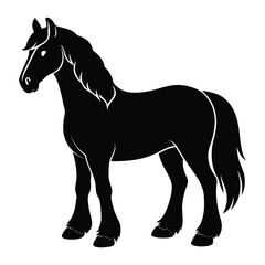 Obraz premium Elegant silhouette of a majestic horse standing proudly on a white background vector art