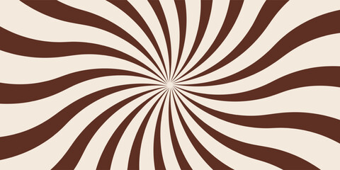 Candy color sunburst background. Abstract chocolate cream sunbeams design. Colorful spinning lines for template, banner, poster, flyer. vector twiss