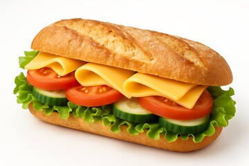 Delicious cheese tomato and cucumber sandwich