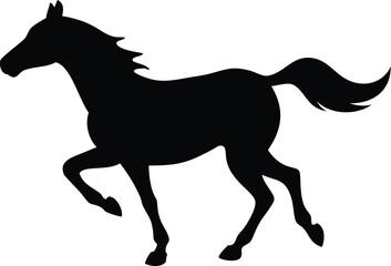 Fototapeta premium Horse Silhouette Vector Illustration Isolated