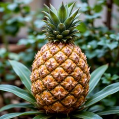 Obraz premium pyramid shaped pineapple with scaled texture wrapped evenly across geometric shape