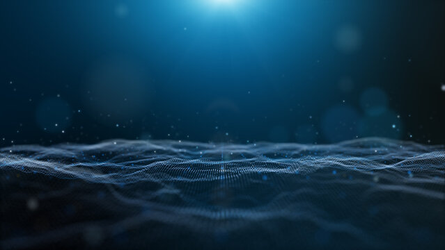 Futuristic digital geology terrain, digital data telemetry and engineer topography with contour lines.