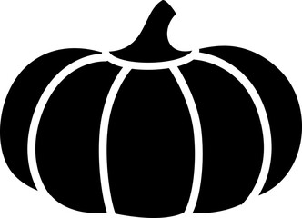 Autumn harvest pumpkin silhouette Icon Isolated. 
Fall pumpkin silhouette flat vector illustration.
Transparent background.
