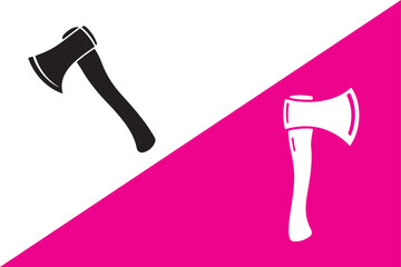 Axe Illustration Sharp Blade Tool in Dark Silhouette Style 