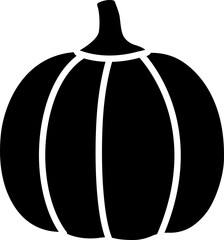 Autumn harvest pumpkin silhouette Icon Isolated. 
Fall pumpkin silhouette flat vector illustration.
Transparent background.
