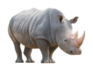 Obraz premium Realistic rhinoceros illustration with textured skin and prominent horn