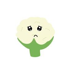 Popular kawaii cauliflower variant expression face cartoon design
