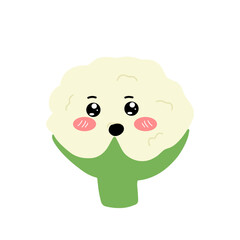 Popular kawaii cauliflower variant expression face cartoon design