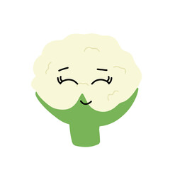 Popular kawaii cauliflower variant expression face cartoon design