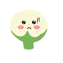 Popular kawaii cauliflower variant expression face cartoon design