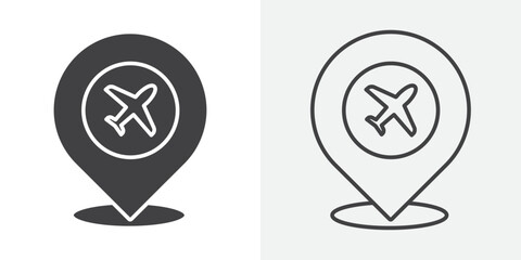 Airport location icon Line graphics illustration