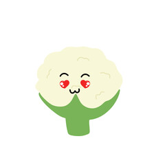 Popular kawaii cauliflower variant expression face cartoon design