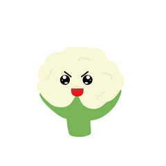 Popular kawaii cauliflower variant expression face cartoon design