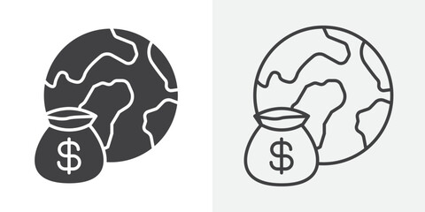 Capitalism icon Line graphics illustration