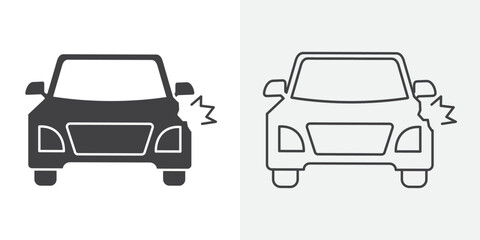 car Accident icon Line graphics illustration