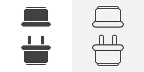 Connect plug icon Line graphics illustration