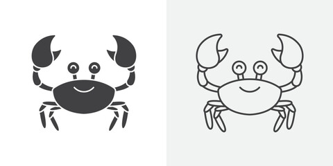 Obraz premium Crabs icon Line graphics illustration