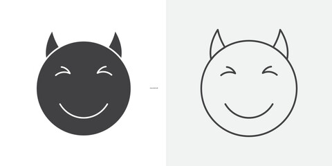 Fototapeta premium Demon devil icon Line graphics illustration