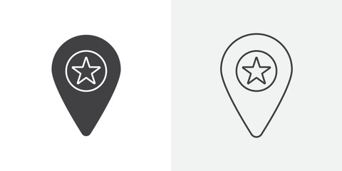 Favorite place icon Line graphics illustration