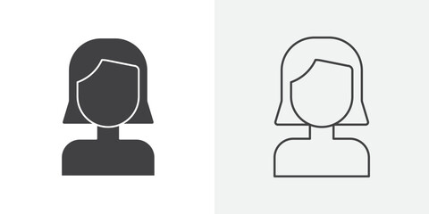 Female icon Line graphics illustration