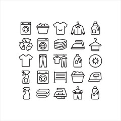 laundry and household chore icon set