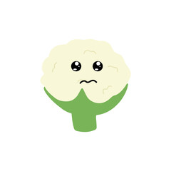Various Cauliflower expressions of cartoon illustrations. cute and adorable emoticons of fruits and vegetables style
