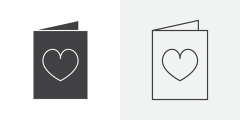 Greeting card icon Line graphics illustration