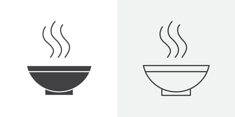 Hot meal icon Line graphics illustration