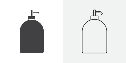 Moisturizing lotion bottle icon Line graphics illustration
