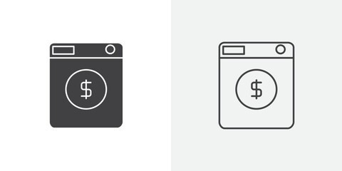 Money laundering icon Line graphics illustration